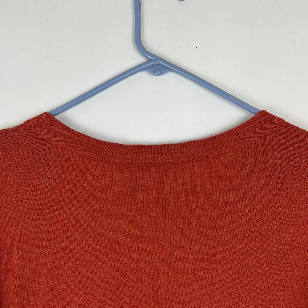 CHRISTOPHER & BANKS pullover sweater shirt orange ribbed texture orange … - Picture 6 of 8